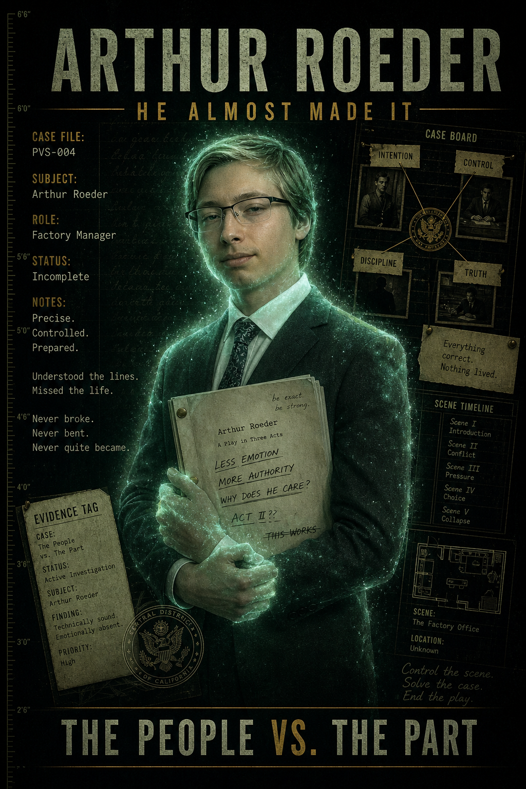 Character poster for Arthur Roeder, He Almost Made It.