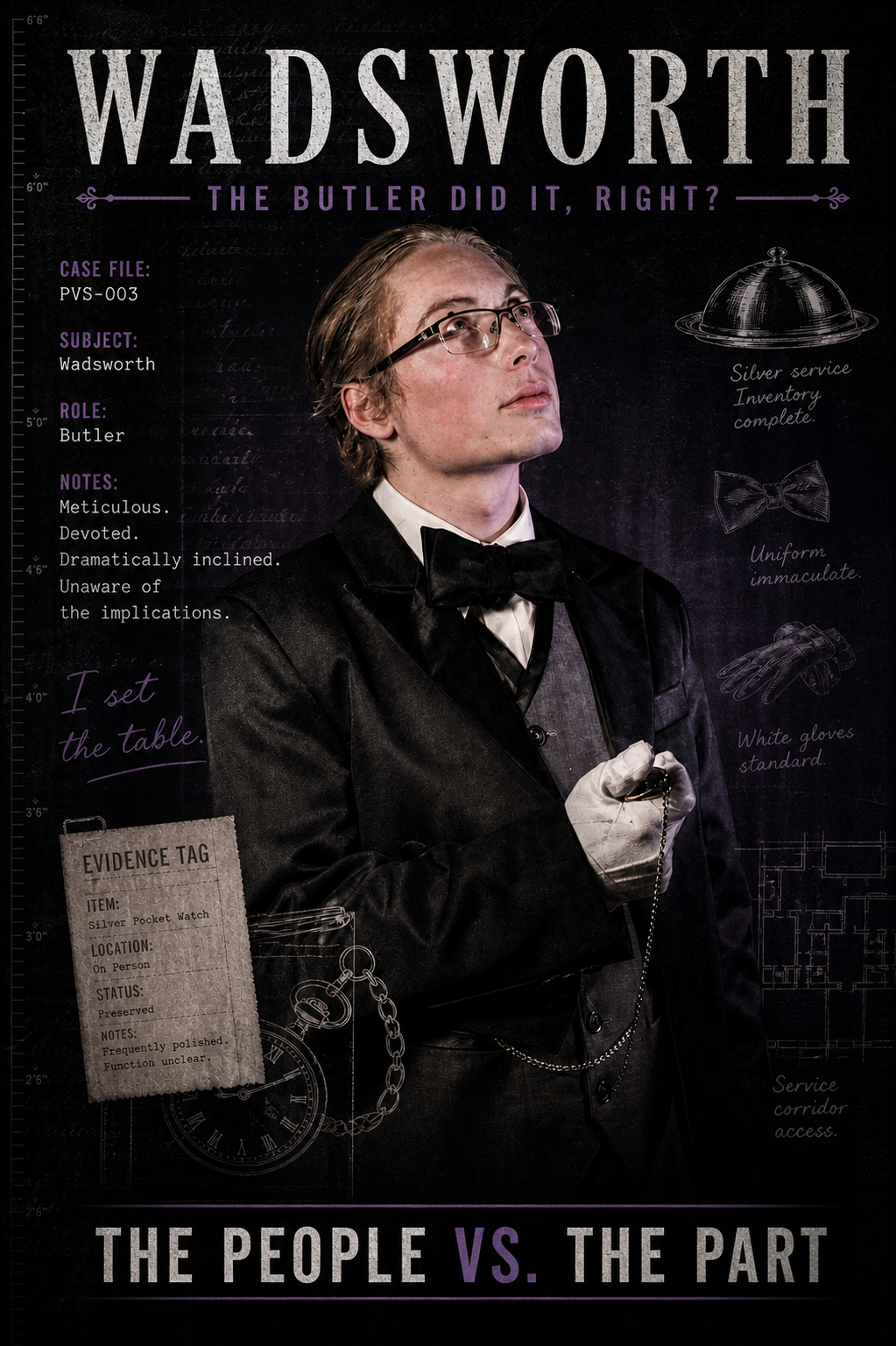 Character poster for Wadsworth, The Butler.