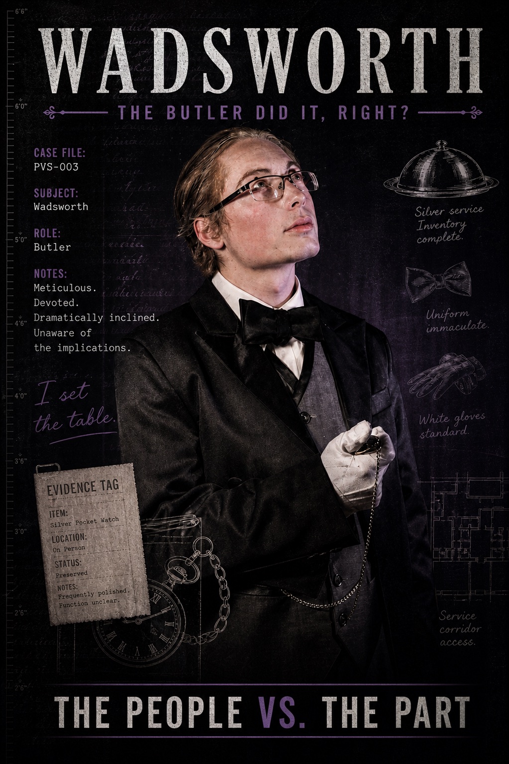 Character poster for Wadsworth, The Butler.